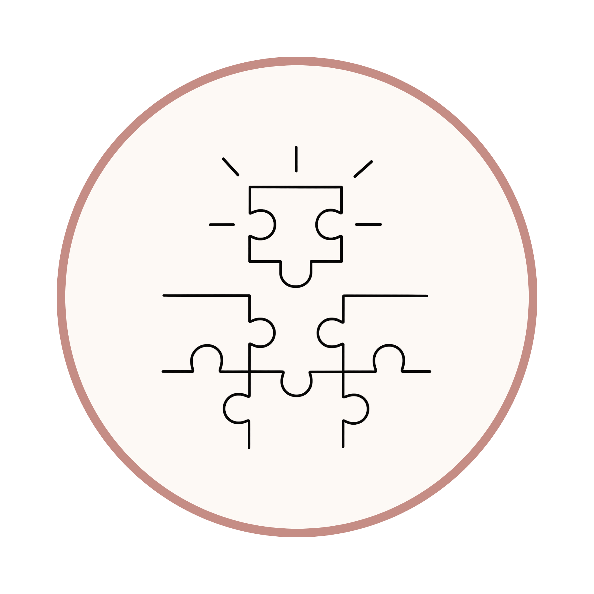 Icono de piezas de puzzle encajando, espacio de comunidad